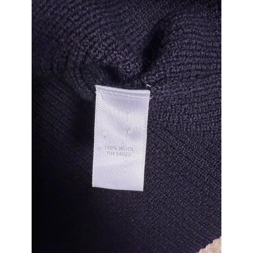 Banana Republic Wool Quarter Button Pullover Sweater Men's SZ XL Black E230